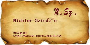 Michler Szirén névjegykártya